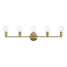 Livex Lighting 14425-01 - 5 Light Antique Brass ADA Large Vanity Sconce