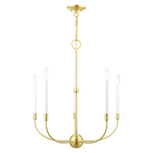 Livex Lighting 46065-12 - 5 Lt Satin Brass Chandelier