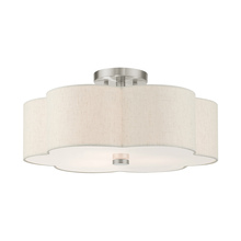 Livex Lighting 58064-91 - 3 Lt Brushed Nickel Semi Flush