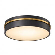 Artcraft AC6991BB - Dax Integrated LED Flush Mount 15", Black, Brass with Alabaster Glassware