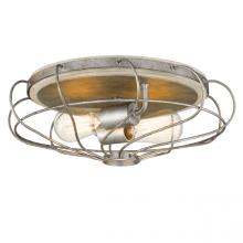 Worldwide Lighting Corp E30041-015 - Cyclone 15 in. D X 5.25 in. H 2-Light Galvanized And Ocala Oak Flush Mount