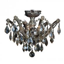 Worldwide Lighting Corp W33116C16-GT - Maria Theresa 3-Light Chrome Finish and Golden Teak Crystal Semi-Flush Mount Ceiling Light 16 in. Di