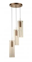 Worldwide Lighting Corp W33807MG10 - Sprite 13.5-Watt Matte Gold Finish Integrated LEd Crystal and Glass Tube Pendant Light 3000K 10 in.