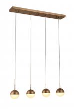 Worldwide Lighting Corp W33813MG28 - Phantasm 10-Watt Matte Gold Finish Integrated LEd Iced Opal Acrylic Kitchen Island Linear Pendant Li