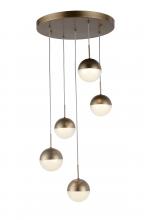 Worldwide Lighting Corp W33814MG14 - Phantasm 12.5-Watt Matte Gold Finish Integrated LEd Iced Opal Acrylic Pendant Ceiling Light 3000K 14