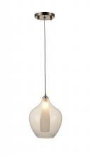 Worldwide Lighting Corp W33824MN7 - Botella 1-Light Matte Nickel Finish Halogen / LEd Clear Glass Mini Pendant Ceiling Light 7" d x 