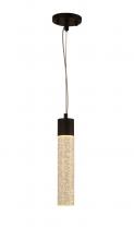 Worldwide Lighting Corp W33841GB4 - Sprite 6-Watt Graphite Black Finish Integrated LEd Crystal and Glass Tube Mini Pendant Light 3000K 4