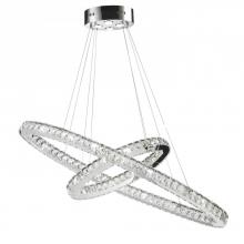 Worldwide Lighting Corp W83151KC40 - Galaxy 28 Integrated LEd Light Chrome Finish diamond Cut Crystal Constellation Ring Chandelier 6000K