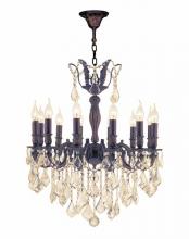 Worldwide Lighting Corp W83339F24-GT - Versailles Collection 12 Light Flemish Brass Finish and Golden Teak Crystal Chandelier 24" D x 2