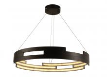 Worldwide Lighting Corp W83470MB32 - Nexus 89-Watt Matte Black Finish Integrated LEd Circular Ring Chandelier 3000K 32 in. Dia x 96 in. H