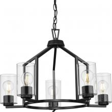 Progress P400316-31M - Goodwin Collection Five-Light Matte Black Modern Farmhouse Chandelier