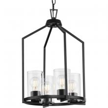 Progress P500411-31M - Goodwin Collection Four-Light Matte Black Modern Farmhouse Hall & Foyer Light