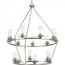 Progress P400017-009 - Debut Collection Fifteen-Light Brushed Nickel Farmhouse Chandelier Light