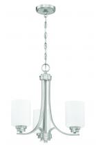 Craftmade 50523-BNK-WG - Bolden 3 Light Chandelier in Brushed Polished Nickel (White Glass)