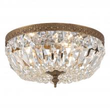 Crystorama 712-OB-CL-I - Crystorama 3 Light Clear Italian Crystal Olde Brass Flush Mount