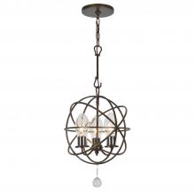 Crystorama SOL-9325-EB - Solaris 3 Light English Bronze Sphere Outdoor Pendant