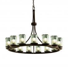 Justice Design Group GLA-8715-16-CLRT-DBRZ - Dakota 15-Light 1-Tier Ring Chandelier