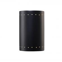 Justice Design Group CER-1295W-CRB-LED1-1000 - Large LED Cylinder w/ Perfs - Open Top & Bottom (Outdoor)