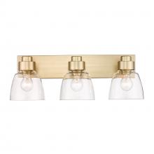 Golden 0314-BA3 BCB-CLR - Remy BCB 3 Light Bath Vanity in Brushed Champagne Bronze with Clear Glass Shade