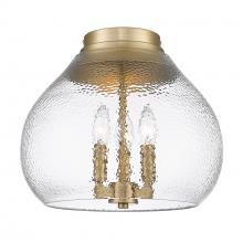 Golden 1094-3FM BCB-HCG - Ariella BCB 3 Light Flush Mount in Brushed Champagne Bronze with Hammered Clear Glass Shade