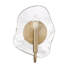 Golden 1140-1W MBS-HWG - Samara MBS 1 Light Wall Sconce in Modern Brass with Hammered Water Glass Shade