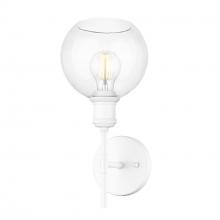 Golden 1945-1W WHT-GLOBE-CLR - Axel WHT 1 Light Wall Sconce in Matte White with Clear Glass Globe Shades Shade