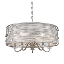 Golden 1993-5 PS - Joia 5 Light Chandelier in Peruvian Silver with Sterling Mist Shade