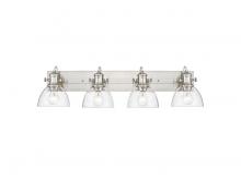 Golden 3118-BA4 PW-SD - Hines 4-Light Vanity Light in Pewter with Seeded Glass