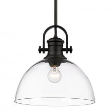 Golden 3118-L BLK-CLR - Hines 1-Light Pendant in Matte Black with Clear Glass