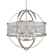 Golden 3167-9 PW-PW - Colson PW 9 Light Chandelier (with shade) in Pewter
