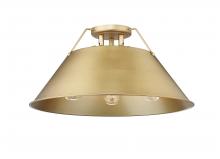Golden 3306-3FM BCB-BCB - Orwell BCB 3 Light Flush Mount in Brushed Champagne Bronze with Brushed Champagne Bronze shade