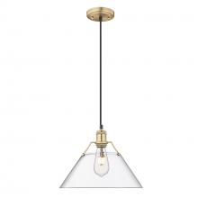 Golden 3306-L BCB-CLR - Orwell BCB Large Pendant - 14" in Brushed Champagne Bronze with Clear Glass
