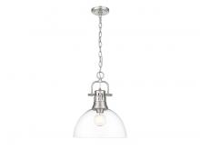 Golden 3602-L PW-CLR - Duncan 1-Light Pendant with Chain in Pewter with Clear Glass