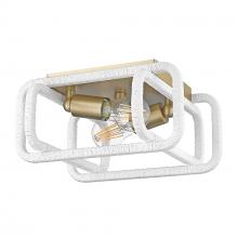Golden 6085-FM BCB-WR - Camden BCB 2 Light Flush Mount in Brushed Champagne Bronze with Bleached White Raphia Rope Shade
