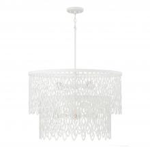 Capital 352971WE - 7-Light Lasercut Two-Tier Metal Pendant in Matte White Modern Motif