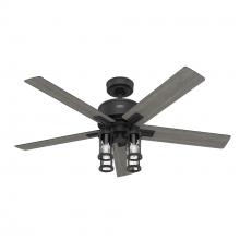 Hunter 52994 - Hunter 52 inch Astwood II Matte Black Ceiling Fan with LED Light Kit and Handheld Remote