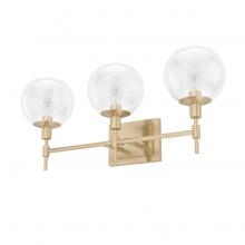 Hunter 19763 - Hunter Xidane Alturas Gold with Clear Glass 3 Light Bathroom Vanity Wall Light Fixture