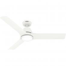 Hunter 52928 - Hunter 52 in Aeronaut Wi-Fi ENERGY STAR® Matte White Damp Rated Ceiling Fan with LED Light Kit