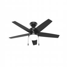 Hunter 52492 - Hunter 44 inch Bardot Matte Black Ceiling Fan with LED Light Kit and Pull Chain