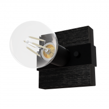 Hunter 13051 - Hunter Donelson Natural Black Iron and Dark Ash 1 Light Small Sconce Wall Light Fixture