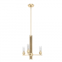 Hunter 19781 - Hunter Gatz Alturas Gold with Clear Glass 3 Light Chandelier Ceiling Light Fixture