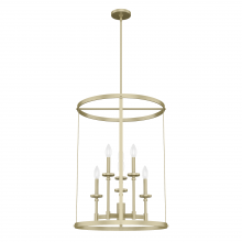 Hunter 19699 - Hunter Briargrove Modern Brass 6 Light Large Chandelier Ceiling Light Fixture