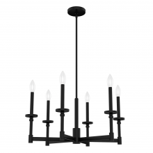 Hunter 19700 - Hunter Briargrove Matte Black 6 Light Medium Chandelier Ceiling Light Fixture