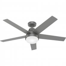 Hunter 51315 - Hunter 52 inch Aerodyne Wi-Fi Matte Silver Ceiling Fan with LED Light Kit and Handheld Remote