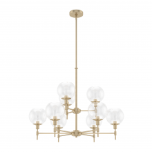 Hunter 19745 - Hunter Xidane Alturas Gold with Clear Glass 9 Light Chandelier Ceiling Light Fixture