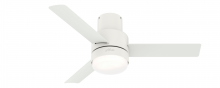 Hunter 51334 - Casablanca 44 in Gilmour Matte White Low Profile Damp Rated Ceiling Fan w/ LED LT Kit