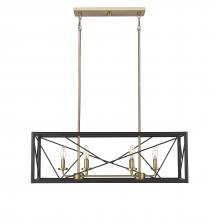 Millennium 13306-MB/VB - Surrey 6-Light Chandelier Ceiling Light Matte Black / Vintage Brass