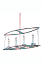 Elegant 1493D32PN - Bjorn Collection Chandelier L:32 W:10 H:65 Lt:4 polished Nickel Finish Royal Cut Clea