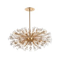 Elegant 2500D48SG - Vera 48 Inch Crystal Starburst Oval Pendant in Gold