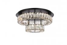 Elegant 3503F22L2BK - Monroe 22 Inch LED Double Flush Mount in Black